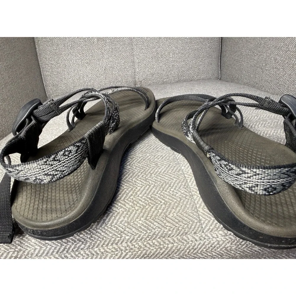 Chaco Z Cloud 2 Sandals Womens 8 Black Gray Strappy Toe Loop Hiking Water Shoes